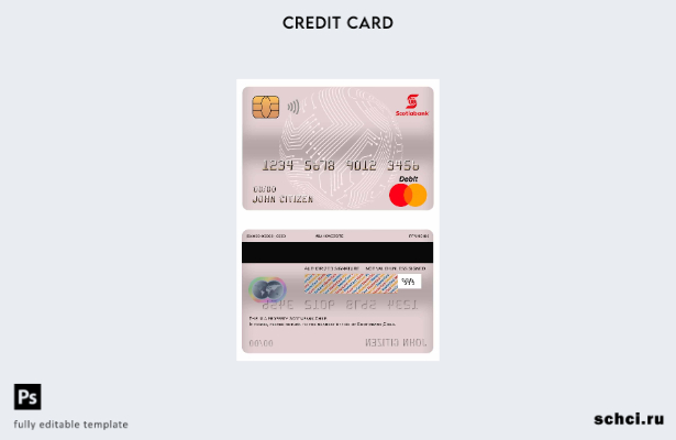 цифровая загрузка шаблона основной дебетовой карты Scotiabank Чили